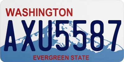WA license plate AXU5587