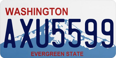 WA license plate AXU5599