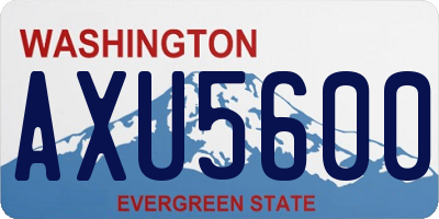 WA license plate AXU5600