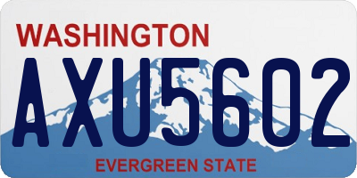 WA license plate AXU5602