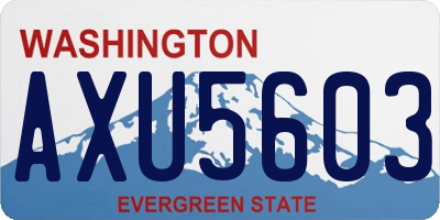 WA license plate AXU5603