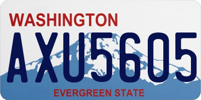 WA license plate AXU5605