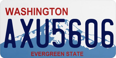 WA license plate AXU5606