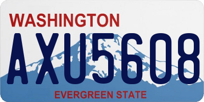 WA license plate AXU5608