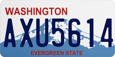 WA license plate AXU5614