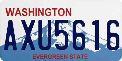 WA license plate AXU5616