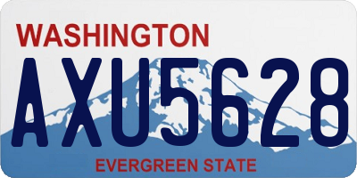 WA license plate AXU5628