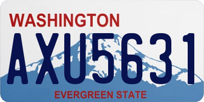WA license plate AXU5631