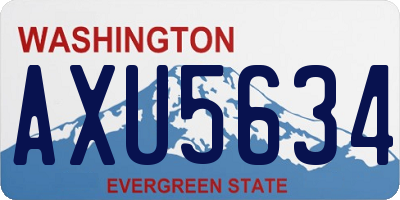 WA license plate AXU5634