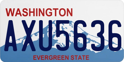 WA license plate AXU5636