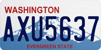 WA license plate AXU5637