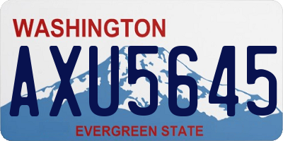 WA license plate AXU5645