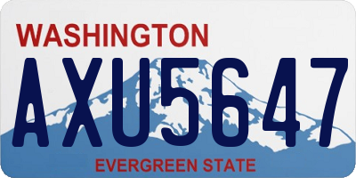 WA license plate AXU5647