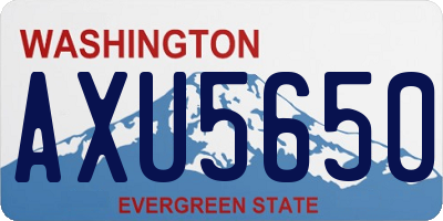 WA license plate AXU5650