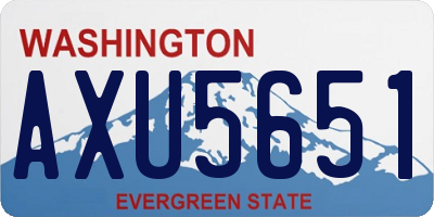 WA license plate AXU5651