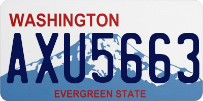 WA license plate AXU5663