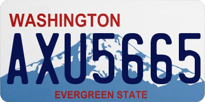 WA license plate AXU5665