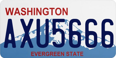 WA license plate AXU5666