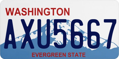 WA license plate AXU5667