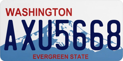 WA license plate AXU5668