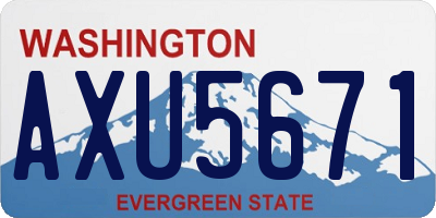 WA license plate AXU5671