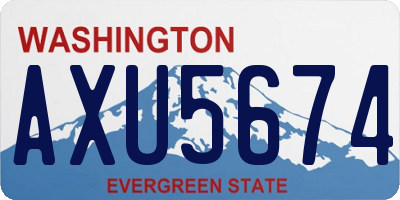 WA license plate AXU5674