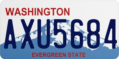 WA license plate AXU5684