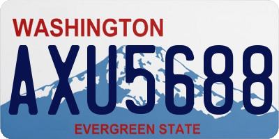WA license plate AXU5688