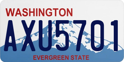 WA license plate AXU5701
