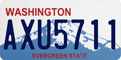 WA license plate AXU5711