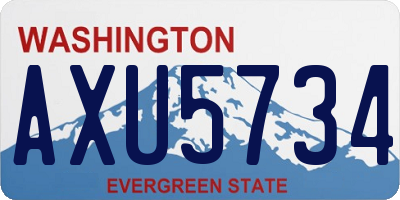 WA license plate AXU5734
