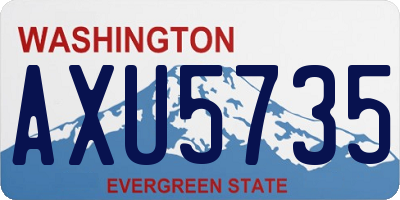 WA license plate AXU5735