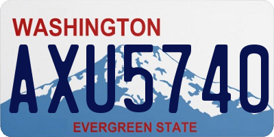 WA license plate AXU5740