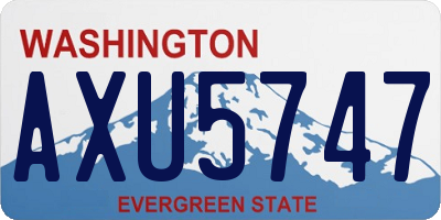WA license plate AXU5747