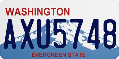 WA license plate AXU5748
