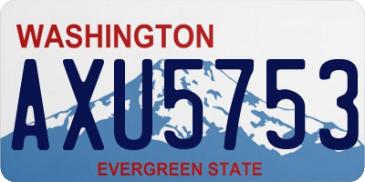 WA license plate AXU5753