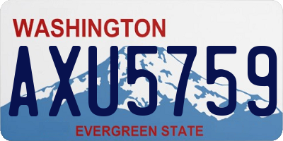 WA license plate AXU5759