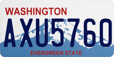WA license plate AXU5760