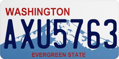 WA license plate AXU5763