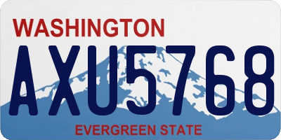 WA license plate AXU5768