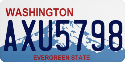 WA license plate AXU5798