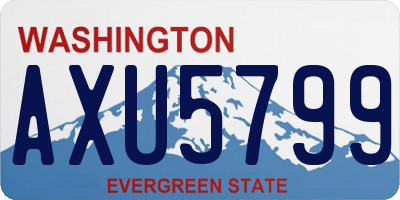 WA license plate AXU5799