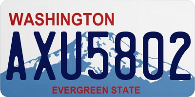 WA license plate AXU5802