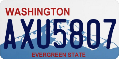 WA license plate AXU5807