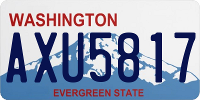 WA license plate AXU5817