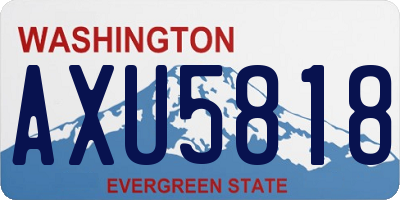 WA license plate AXU5818