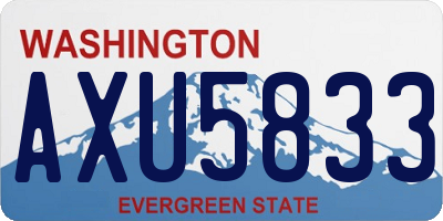WA license plate AXU5833