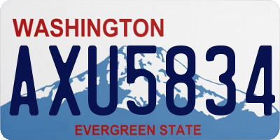 WA license plate AXU5834