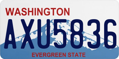 WA license plate AXU5836