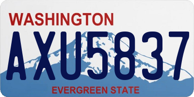 WA license plate AXU5837